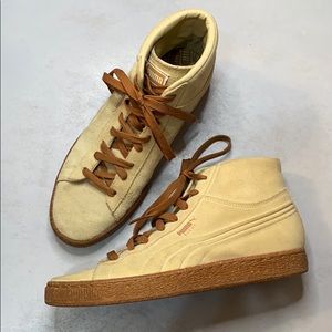 Tan Suede Puma High Top shoes